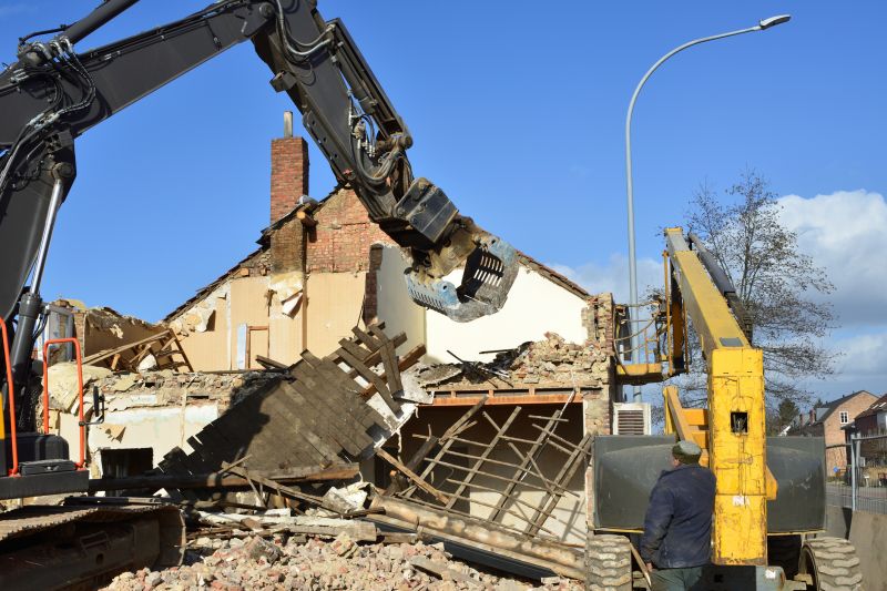 Building Demolition Equipment in Action